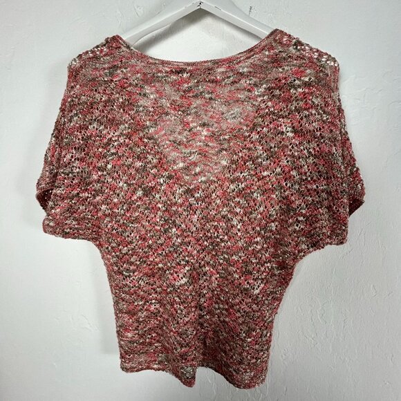 Nic + Zoe Womens V-Neck Short Sleeve Knitted Cardigan Sweater Medium Multicolor - Picture 2 of 7